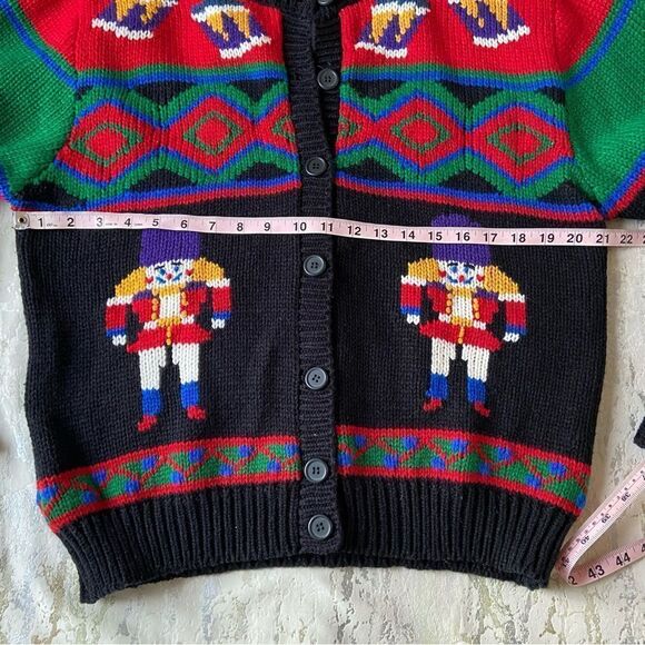 Croft & Barrow classic vintage Nutcracker Christmas ugly sweater cardigan - Picture 6 of 14
